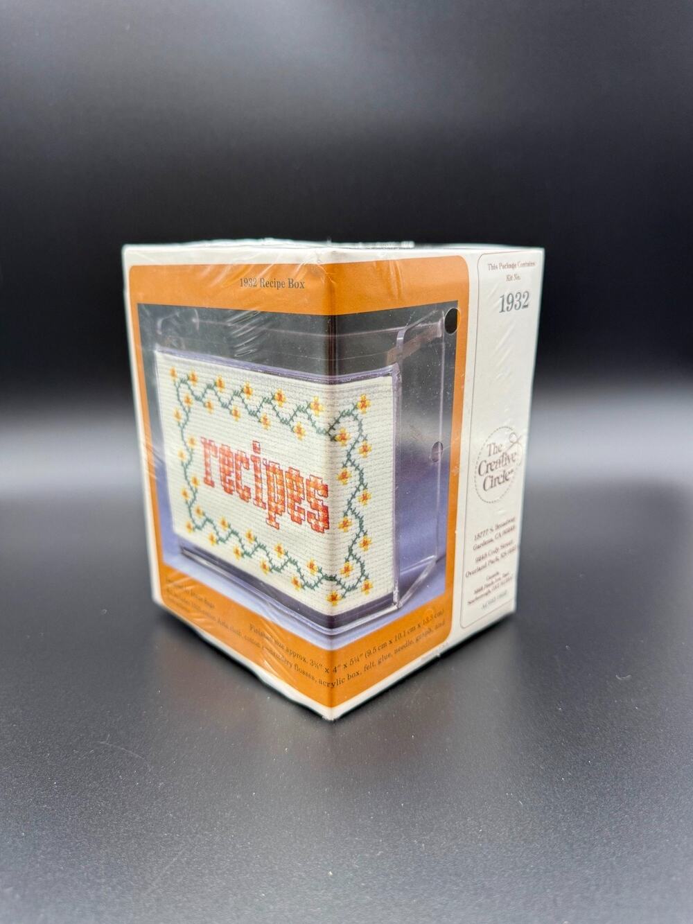 Vintage Creative Circle 1932 Recipe Box Cross Stitch Kit Diane Sage NEW Sealed